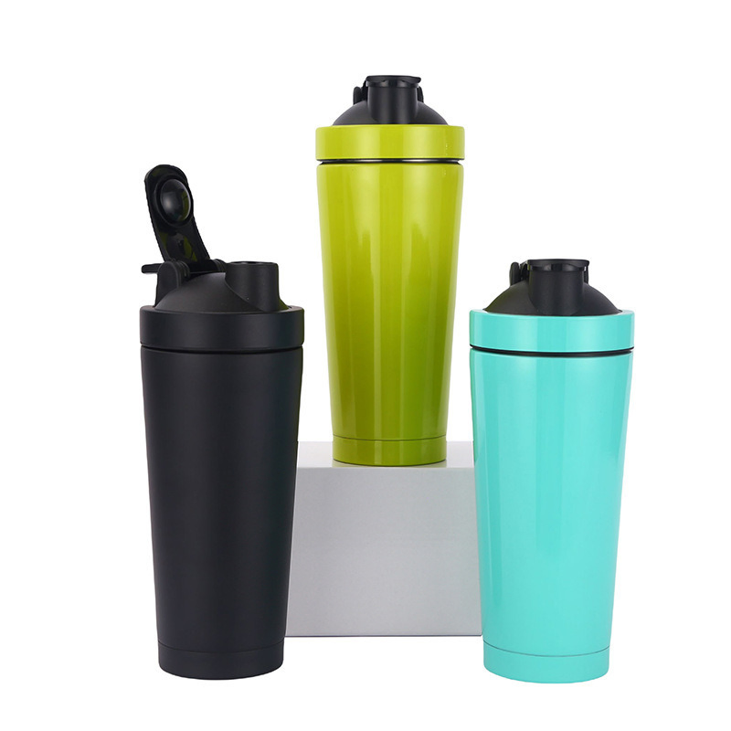 Vacuum Sealed 750ml with Shaker Ball Stainless Steel Protein Shaker Leak Proof Double with Bottle Taper and Carry Handle Bl21044