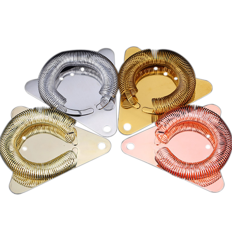 Silver Gold Black Premium Food-Grade Wide Applications Easy Storage Cocktail Stainless Steel Strainer for Fettercairn Few Fifty First