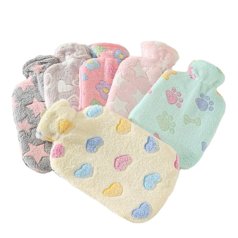 Popular Selling Warm Bottle Fleece Cover Winter Rubber Hot Water Bag