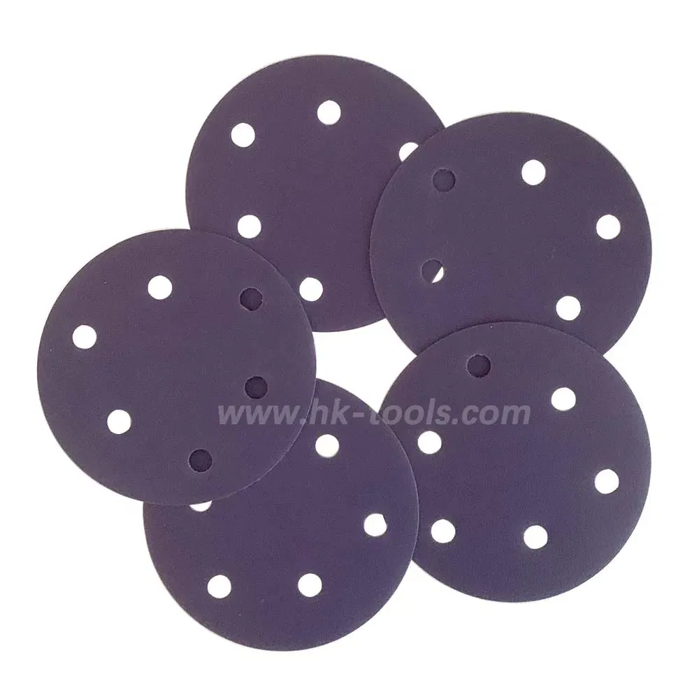 Wholesale 5'' 125mm 6 Holes Paper Backing Ceramic Sandpaper Sanding Disc