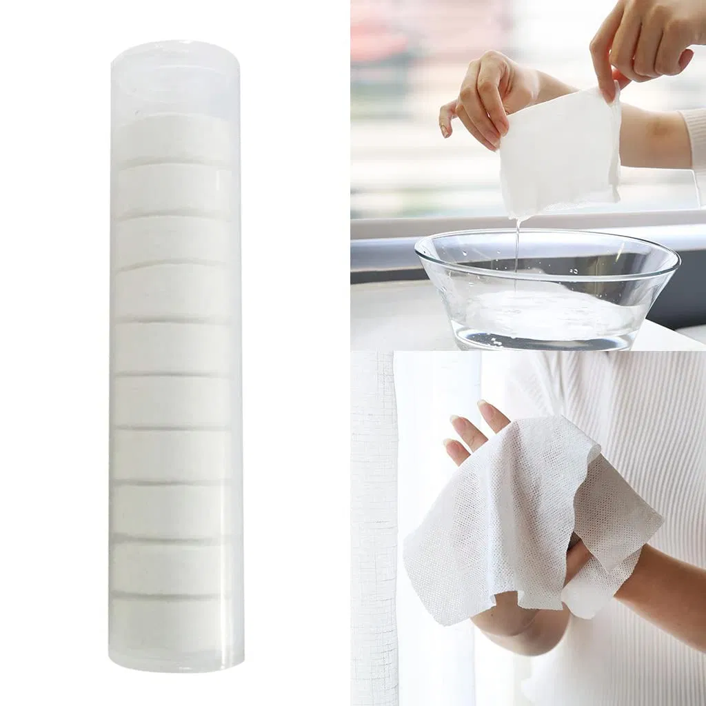 Portable Compressed Face Towel Tablets for Travel and Camping