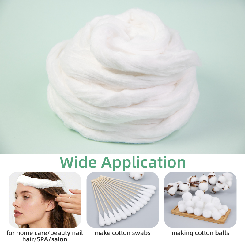 Cotton Coil for Salon 520 Feet Cotton Sliver for Cleaning Skin Care