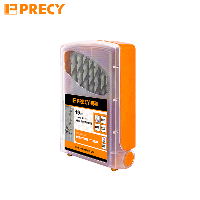 19PCS 118° Tip Fully Ground HSS Metal Twist Drill Bit