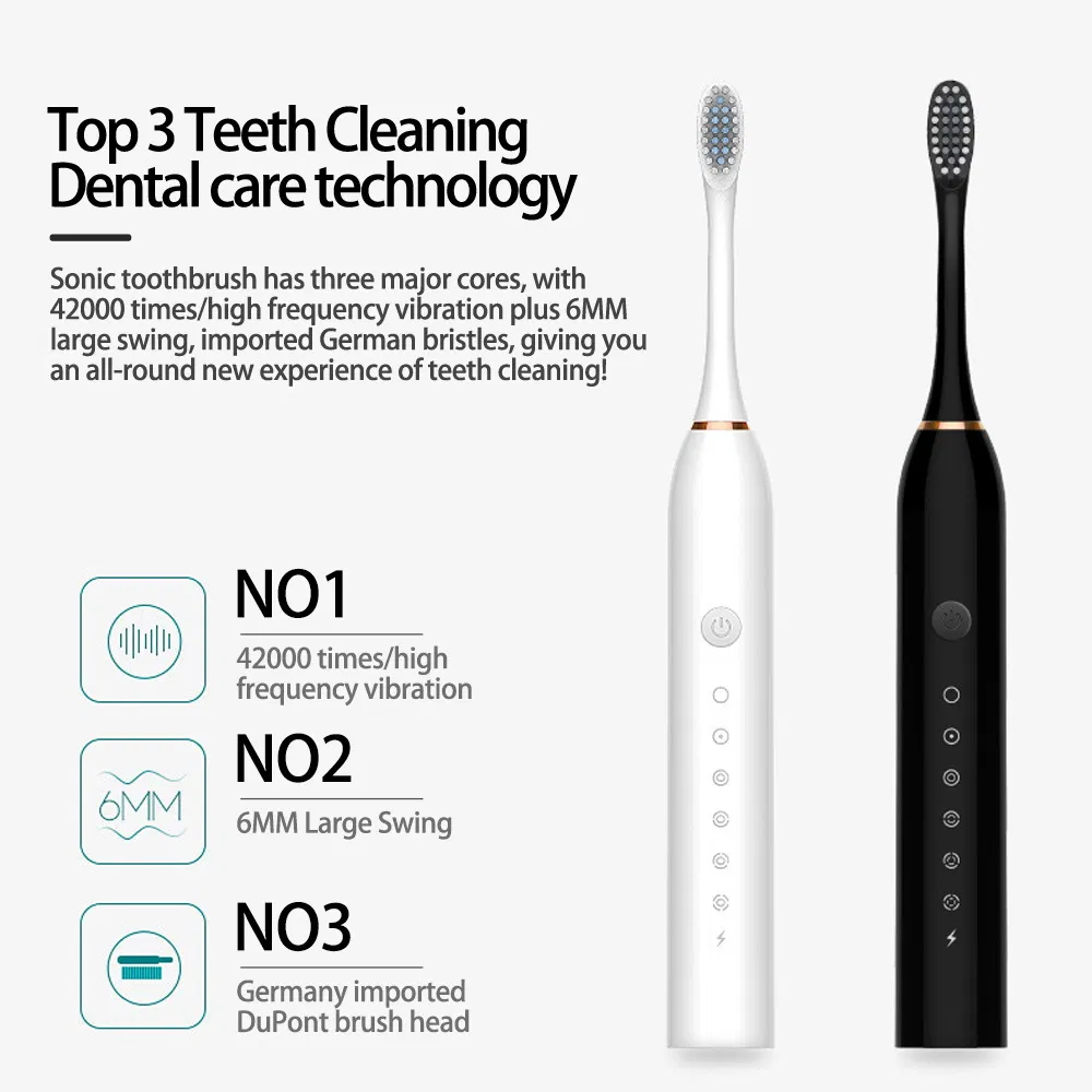 Soft Bristles Automatic Charging Teeth Cleaning Tool Electric Toothbrush for Adults Couples