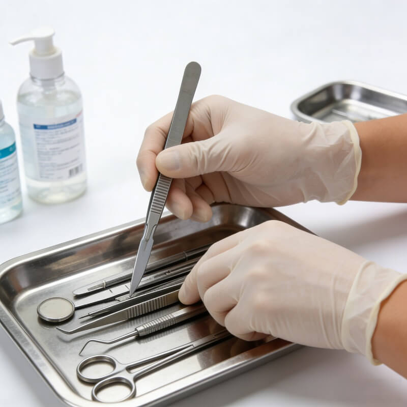 Testured Disposable Powder-Free Home Care Latex Gloves for Elderly Care Wound Dressing