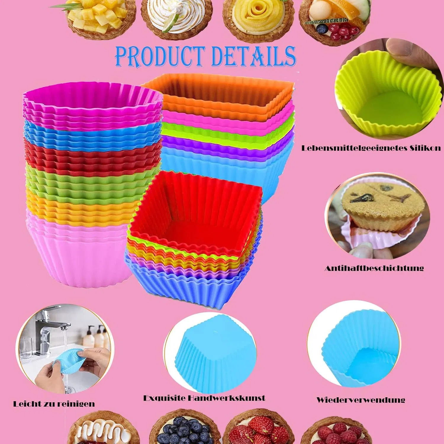 Environmentally Friendly Kitchen Tool BPA Free Baking Cups Muffin Cases Cake Mould for Cakes