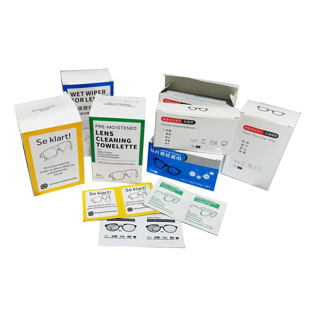 Pre-Moistened Lens Cleaning Towelette New Improved Formula Anti Fog Wet Wipes for Glasses