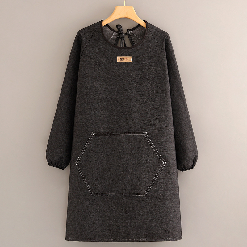 Custom Denim Sleeve Apron Working Oil-Resistant Thickened Wear-Resistant Long Apron Garden Waterproof Oil-Proof Canvas Apron