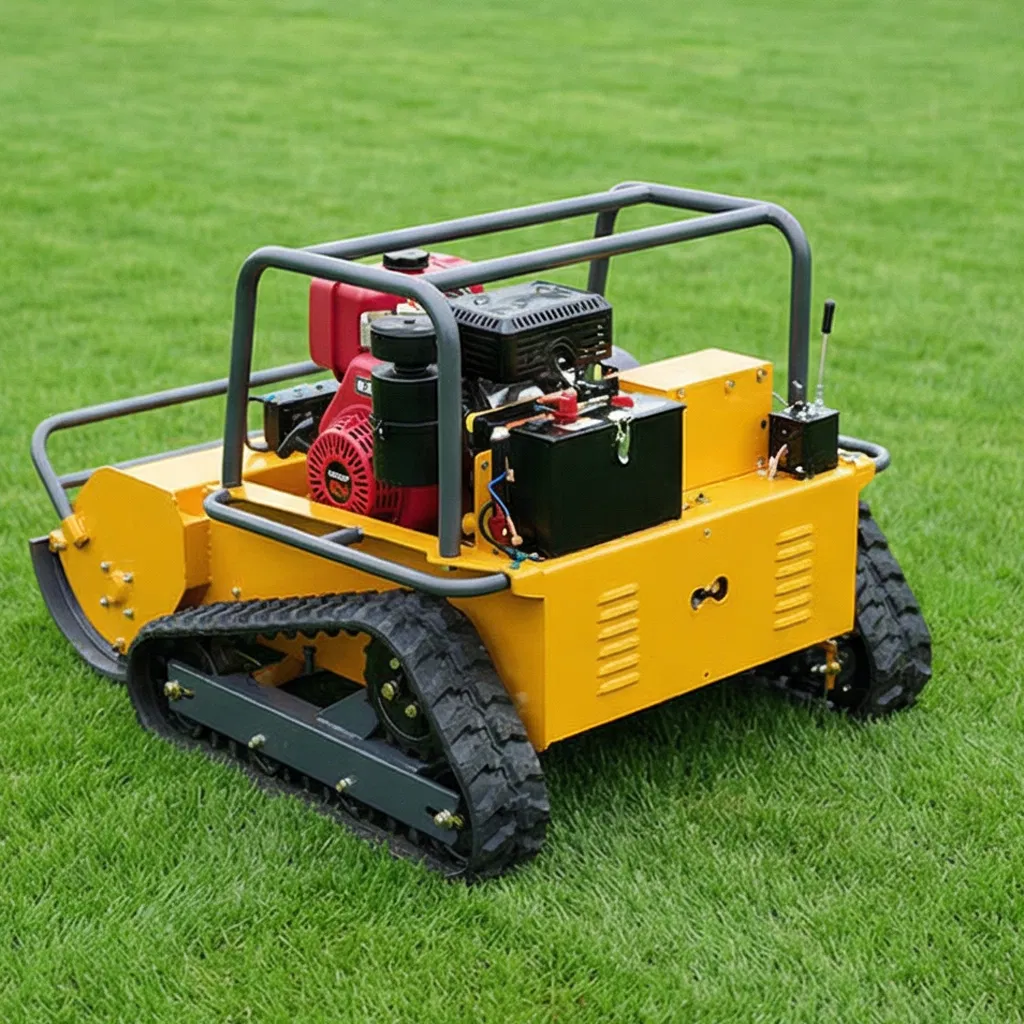 Гусеничный бензиновый фрезерный кусторез с дистанционным управлением