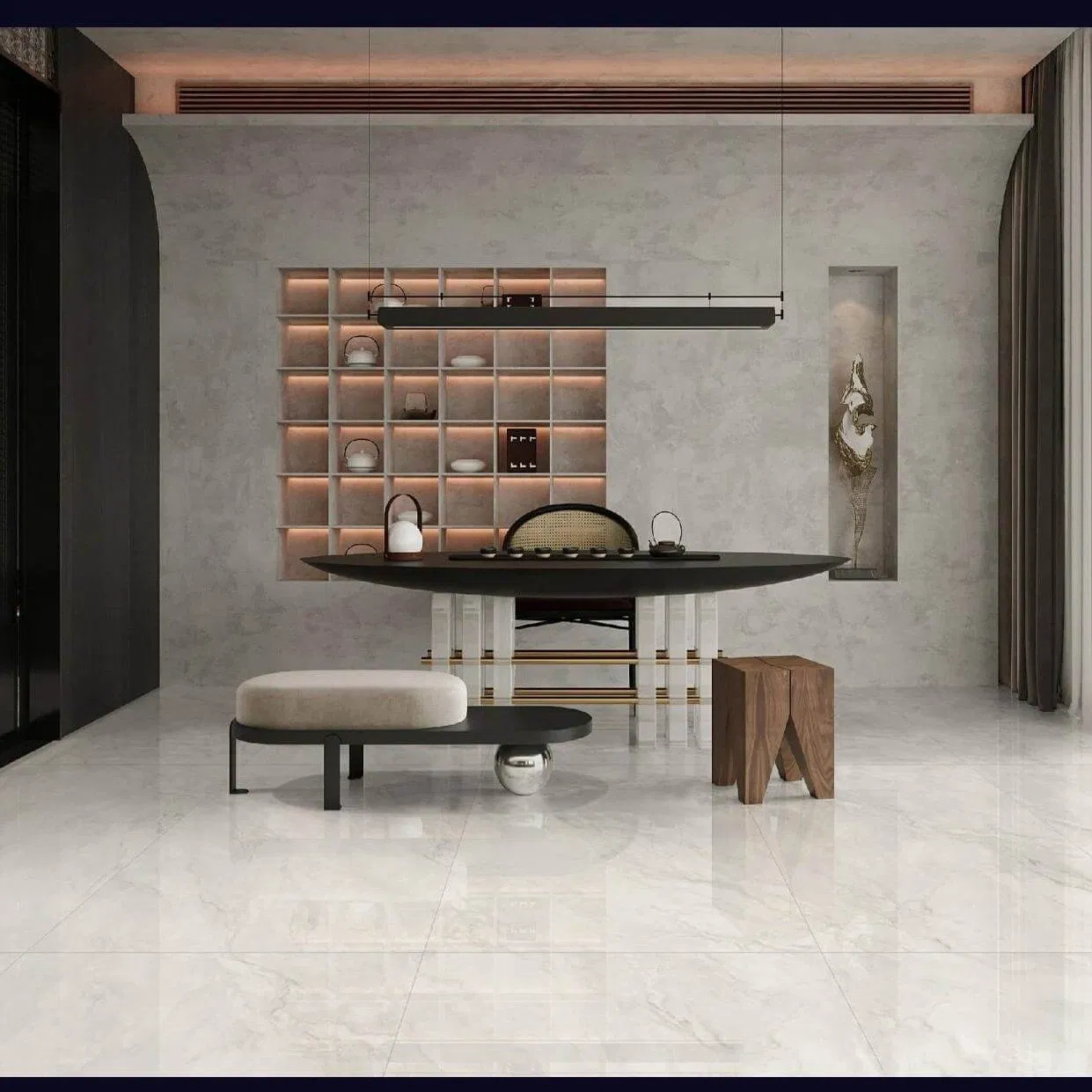 White Marble Porcelain Tiles 900*1800mm Flooring Wall Tiles Building Material for Floor Under Kitchen Sliding Door Track