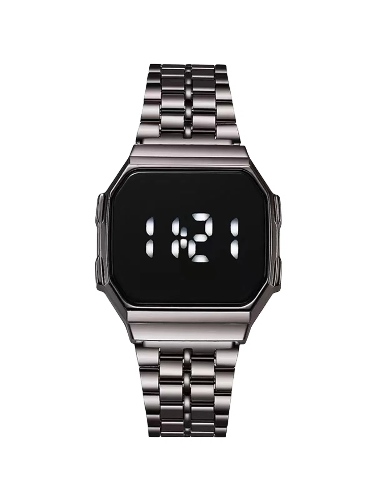 Hot Selling 91 Metal Steel Strap LED Square Electronic Watch for Men