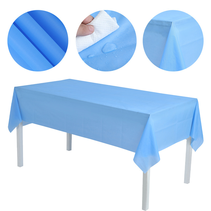 Disposable Rectangular PEVA Solid Color Table Cover Birthday Party Tablecloth for Events Wedding Table Covers Decor