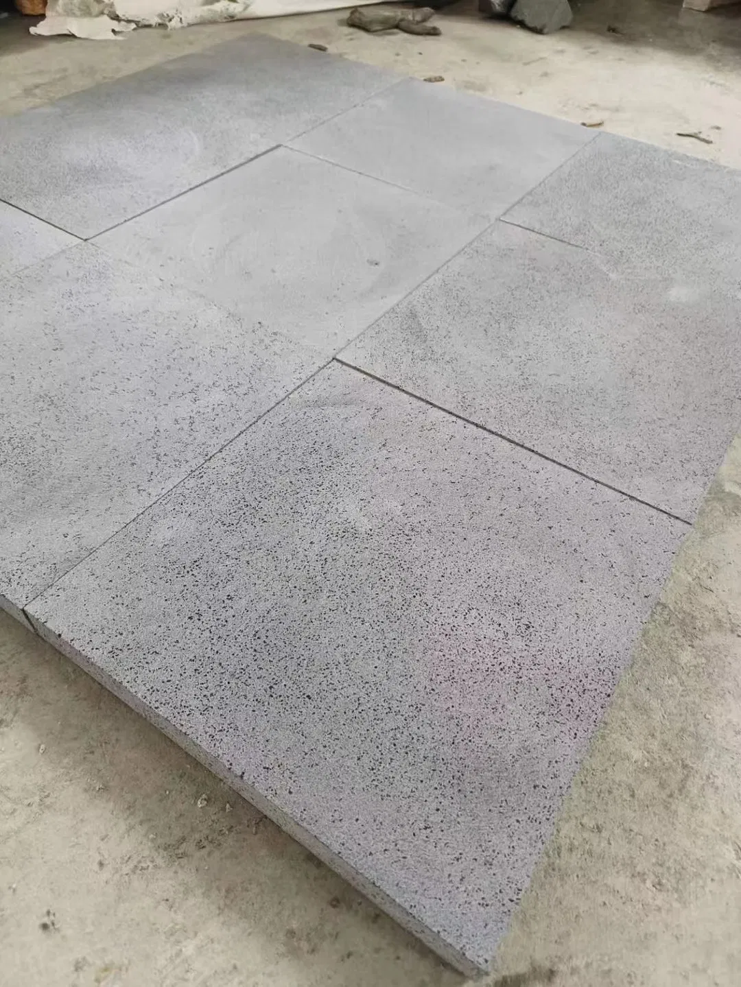 Grey Andesite Stone Small Hole Basalt Paver Tiles Driveway for Floor and Wall Holiday Resort