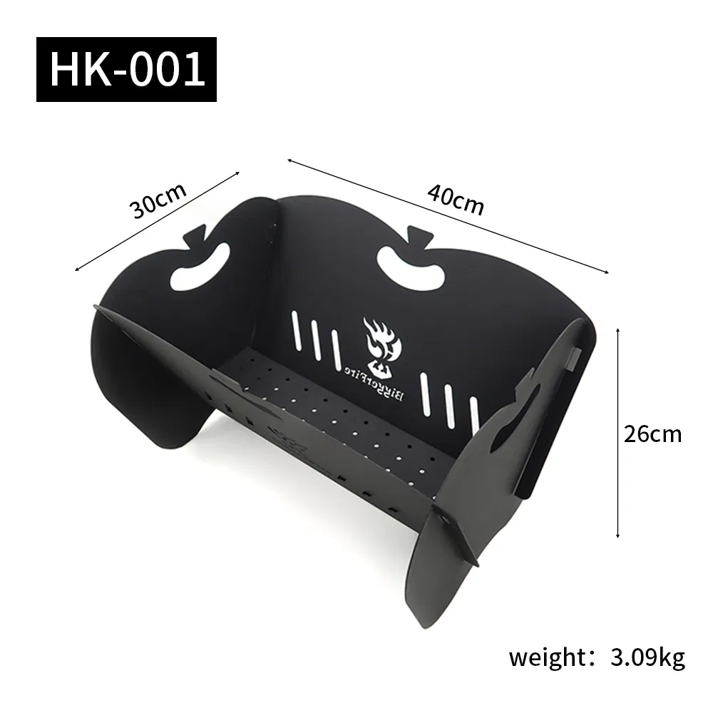 Черный уличный камин-костровище квадратный