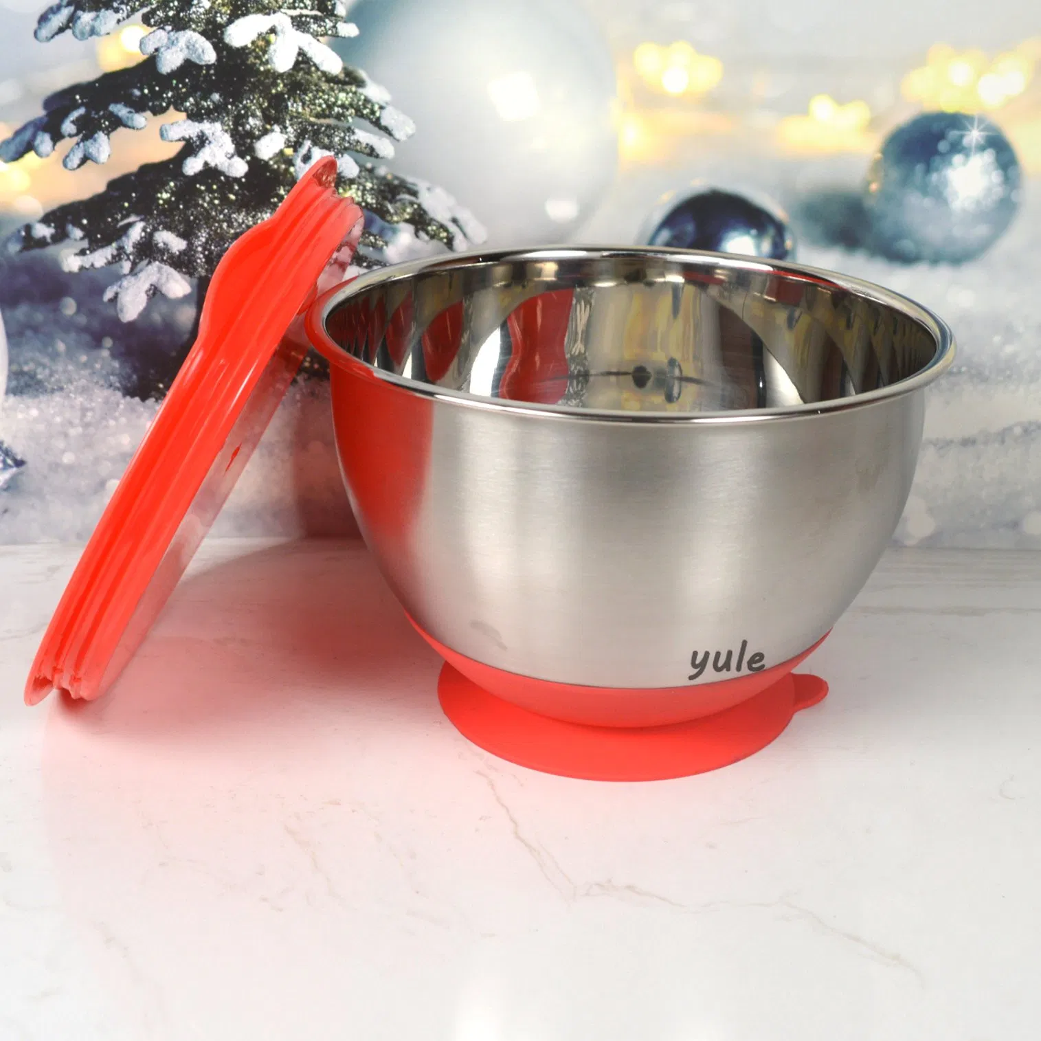 Stainless Steel Non Slip Bottom Salad Vegetable Food Storage 3 Piece 1.5/3/5qt Stainless Steel Mixing Bowls with Suction Cups Bowl