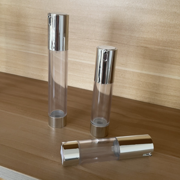 Screen Printing Gold Plastic Cosmetic Airless Pump Bottle Airless Cosmetic Bottles