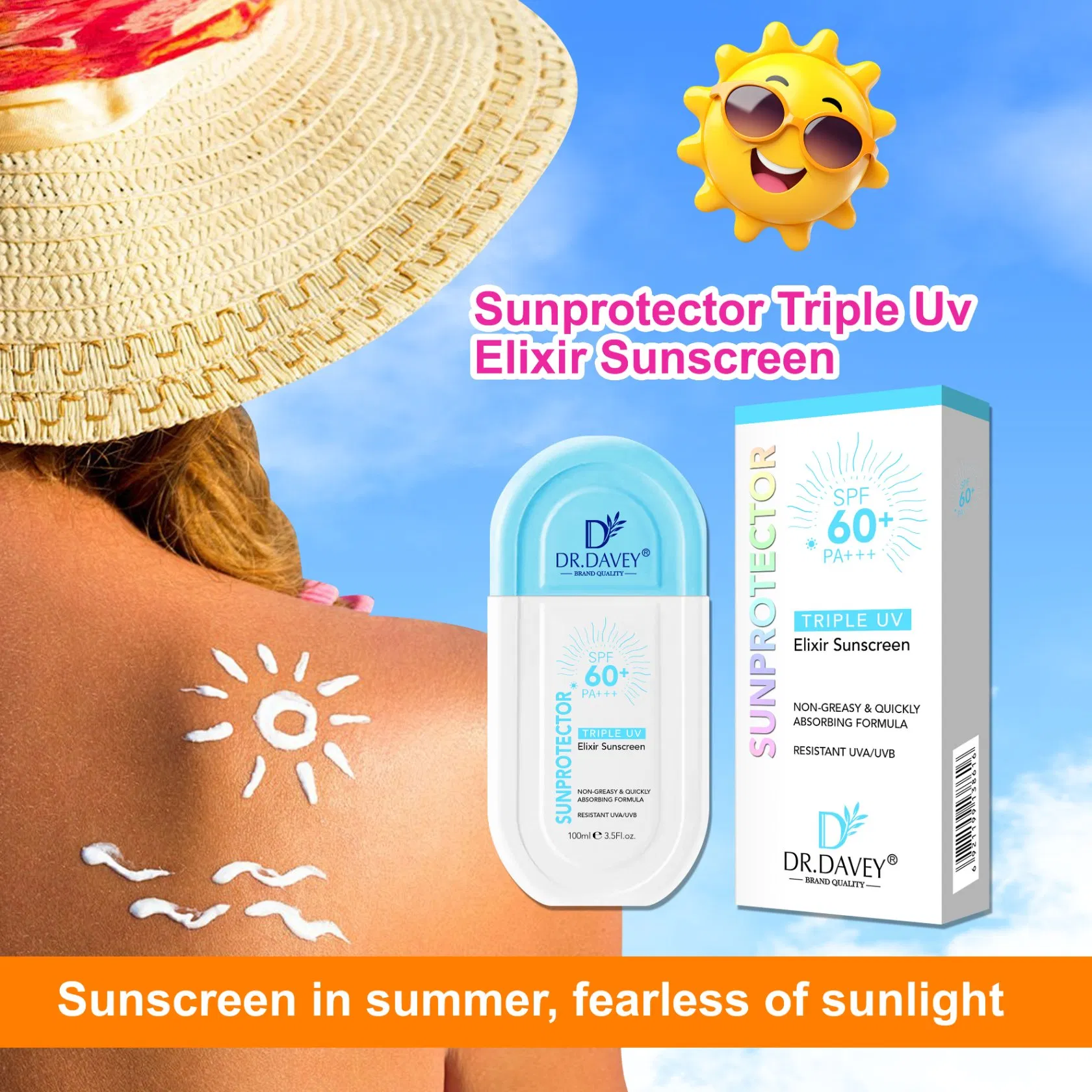 Dr. Davey SPF60 Triple UV Elixir Sunscreen Lightening Whitening Waterproof
