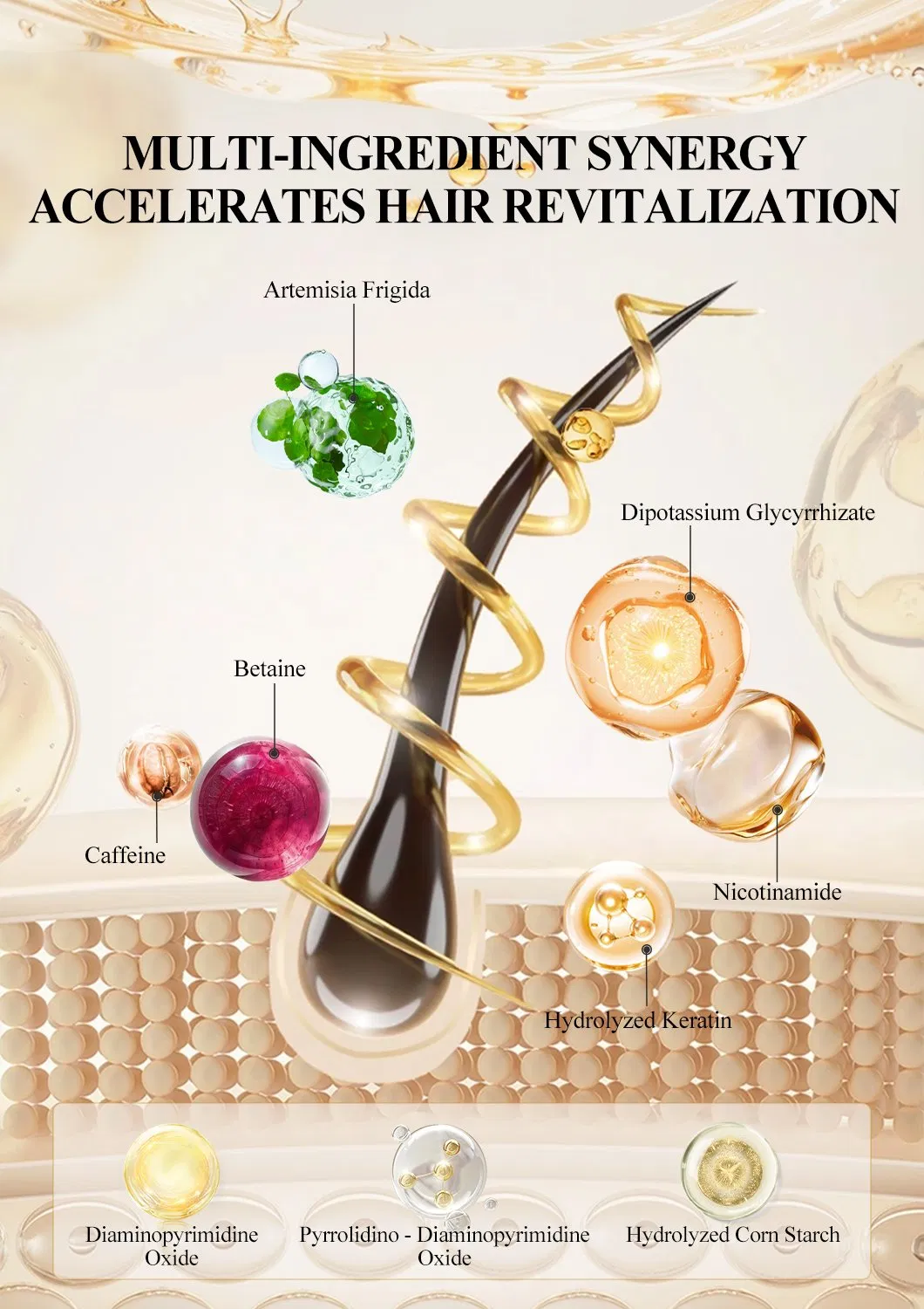Herbal Hair Growth Essence with Caffeine and Keratin Hair Growth Oil for Stronger Hair