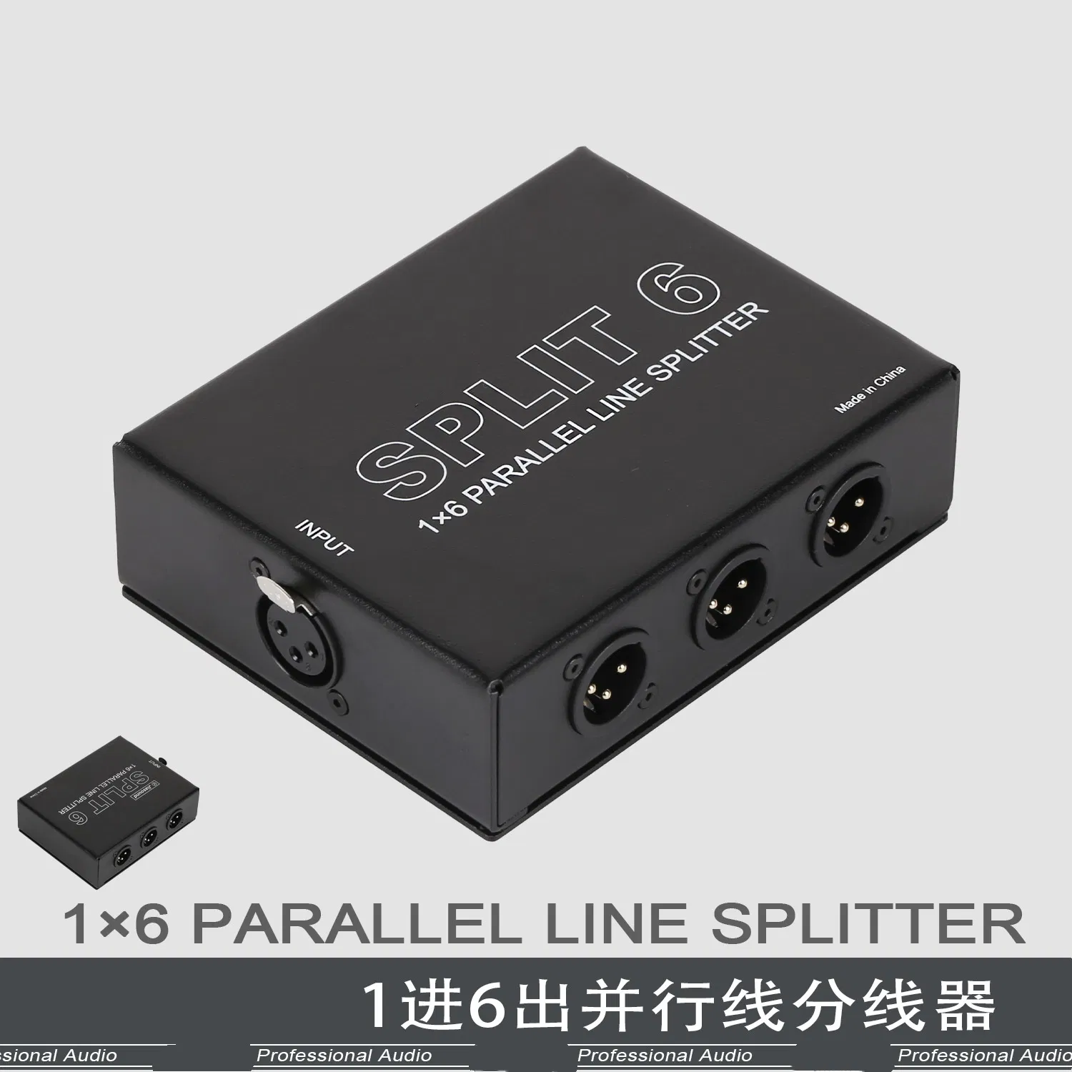Passive XLR 1 in 6 out Audio Signal Splitter 6-in-1-out Switch for Microphone Sound Mixer Stage Conference
