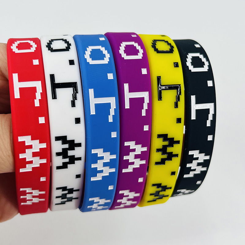 Wwjd Sports Silicone Wristbands with Engraved Characters and Color Filling, Men's and Women's Rubber Wristbands, Custom Personalized Silicone Wristbands