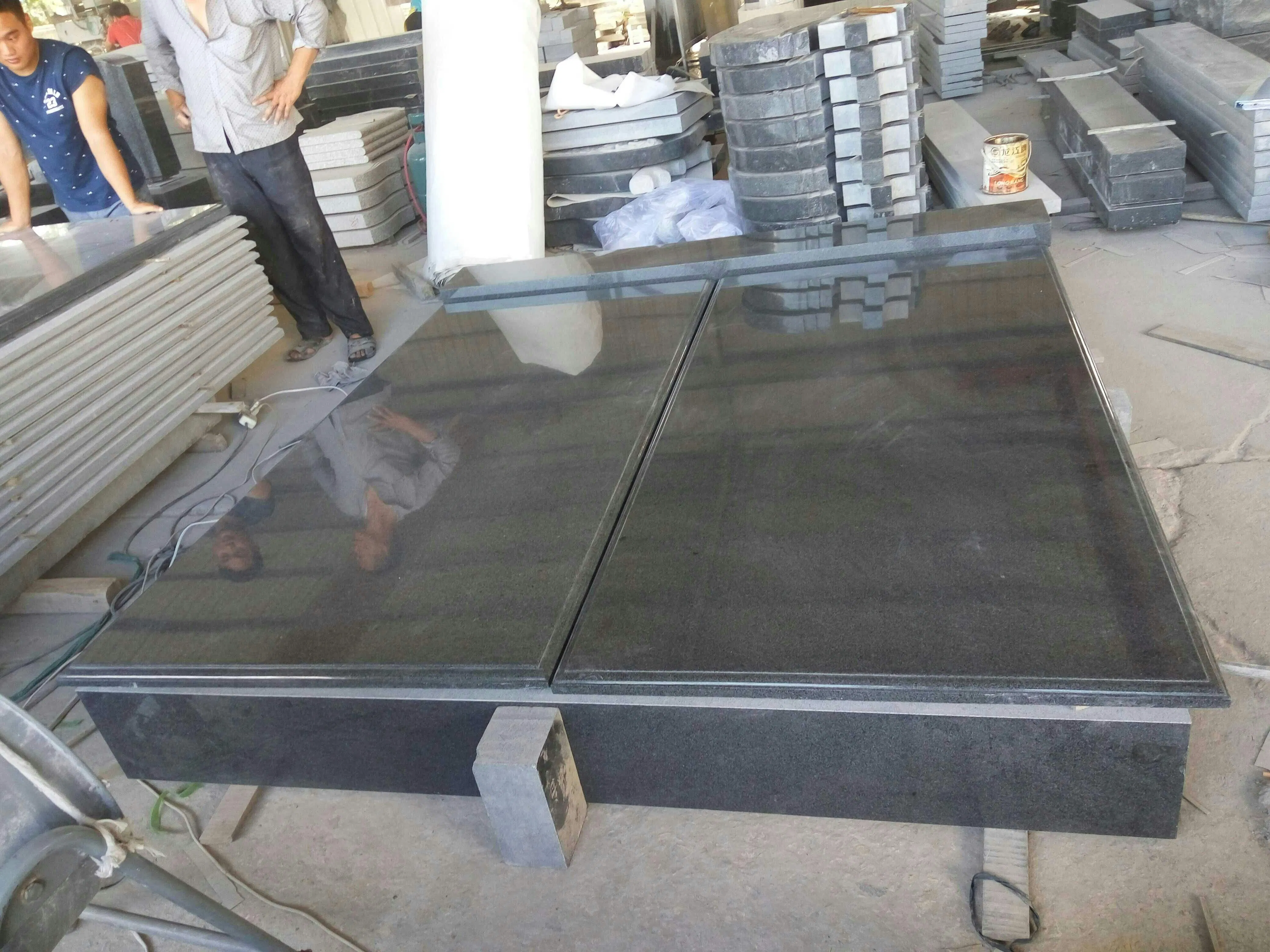 Premium Funeral Tombstone in Durable Grey Granite Finish