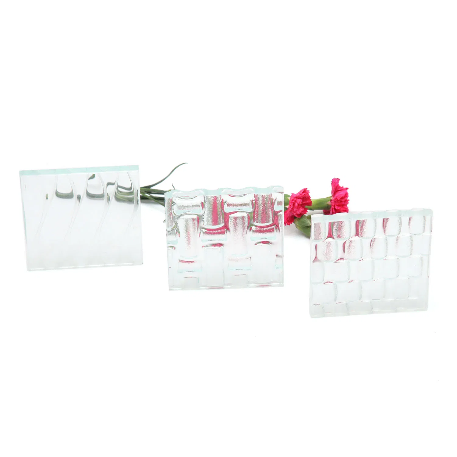 Architectural 8mm 10mm Clear Decorative Texture Art Tempered Kiln Melt Cast Fused Glass for Partitions and Wall Cladding