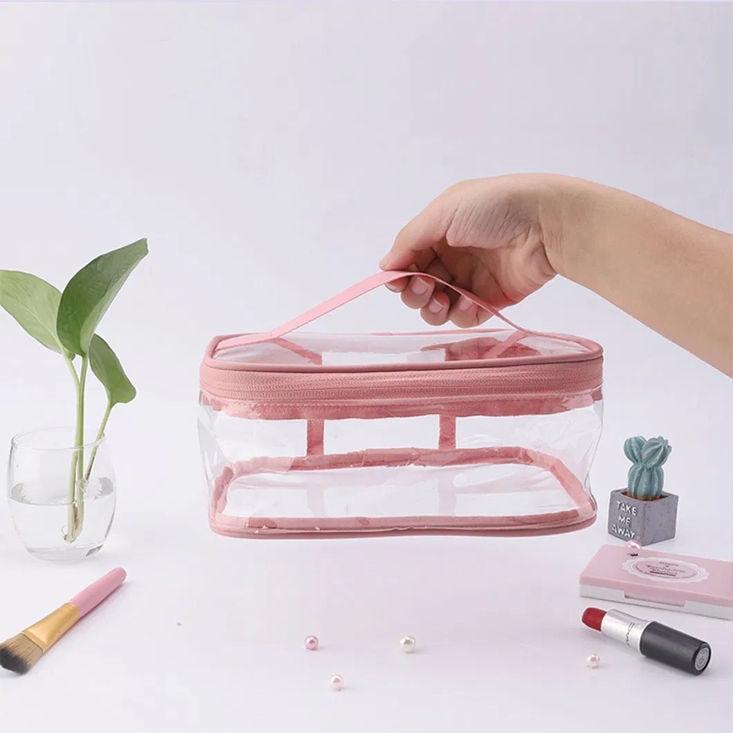 Hot Sale Waterproof Clear Transparent Toiletry Storage PVC Makeup Cosmetic Bag