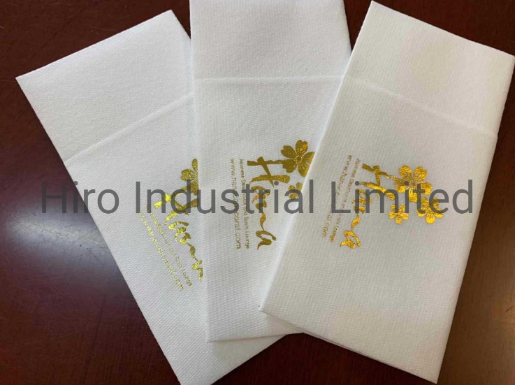 High Quality Disposable Dinner Paper Napkins with Logo Gold Stamping