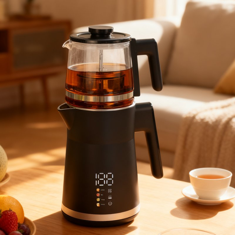 Smart Home Kitchen Appliance 1.5+1.1L Turkish Double Tea Pot Kettle Set Hot Water Boiler with Temperture Control Kettles