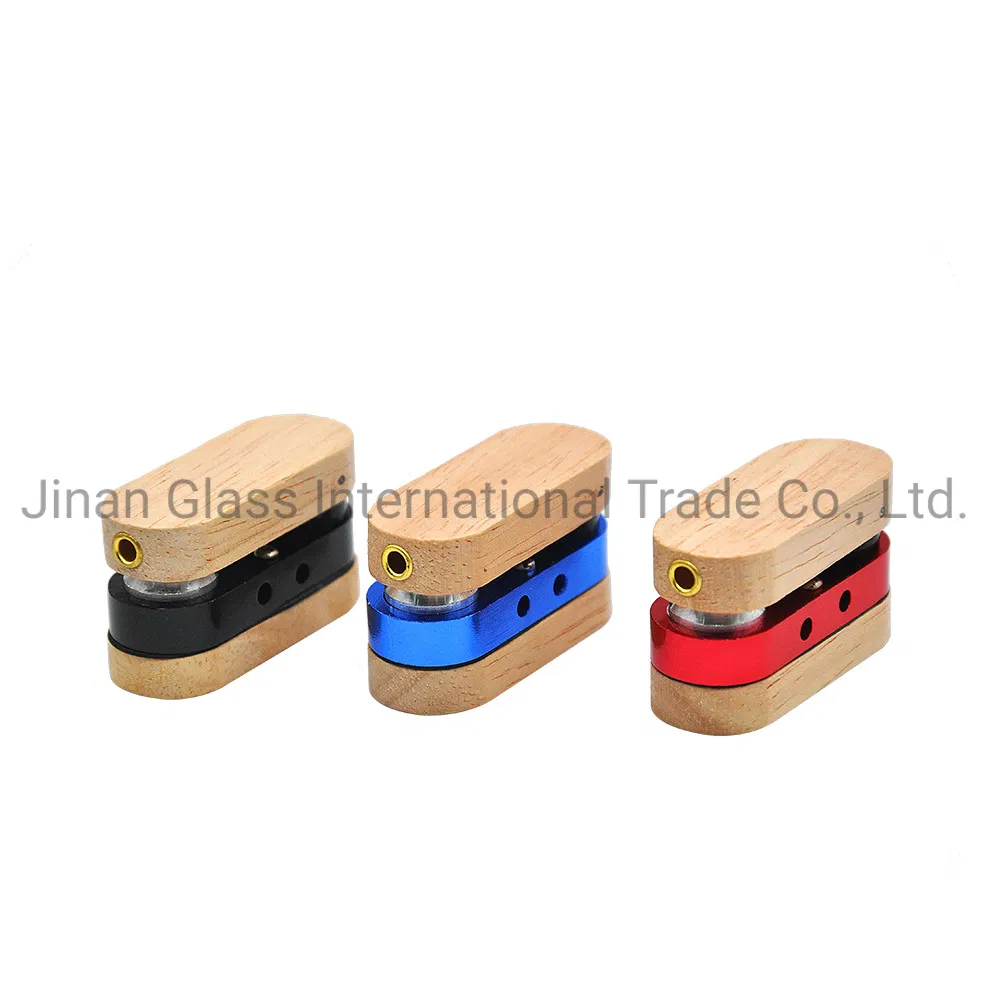 Folding Rotating Smoke Fashion Pipe Mini Wood Detachable Aluminum Alloy Handheld Smoking Pipes Polychromatic Smoking Accessories