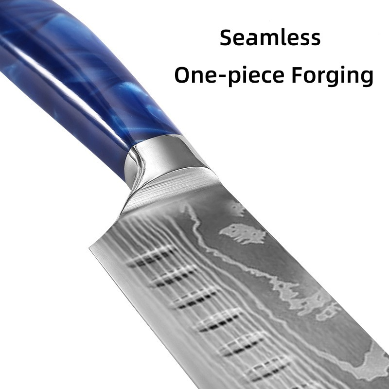 Набор кухонных ножей 10 предметов, дамасская сталь