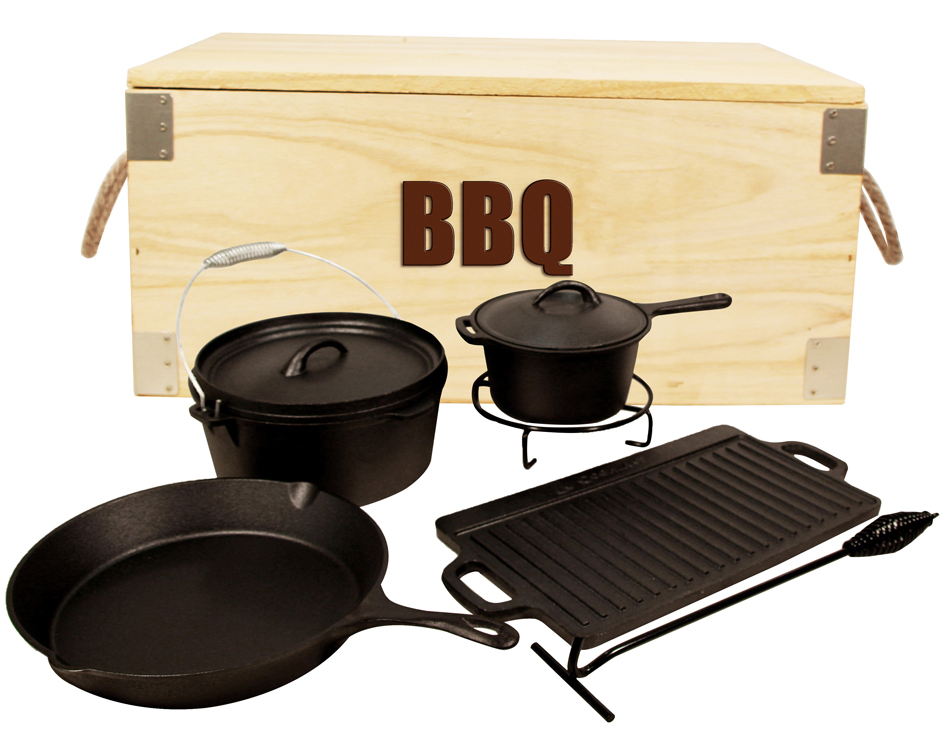 Чугунный набор для кемпинга: котелок и утятница