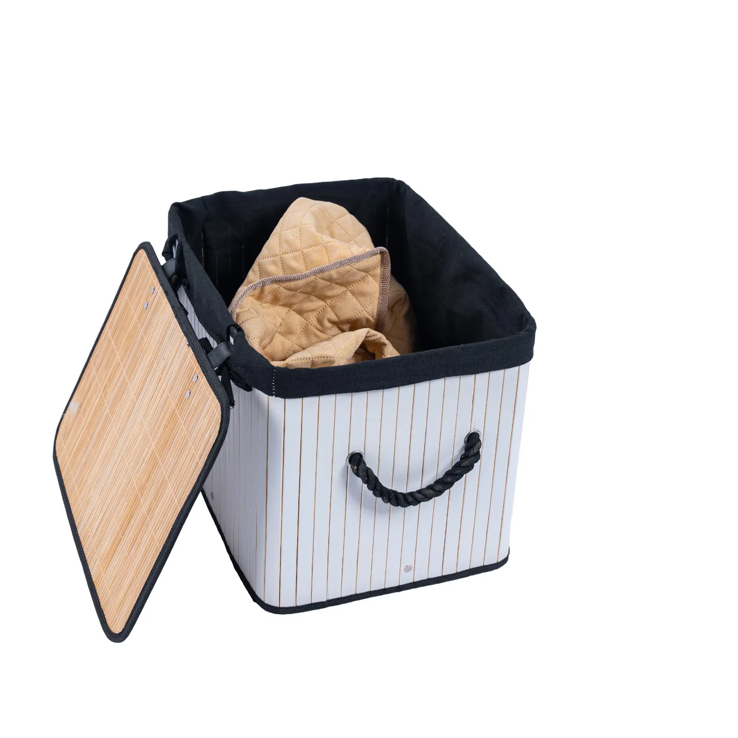 Custom Size Folding Handwoven Bamboo Basket Storage Basket Dirty Clothes Basket