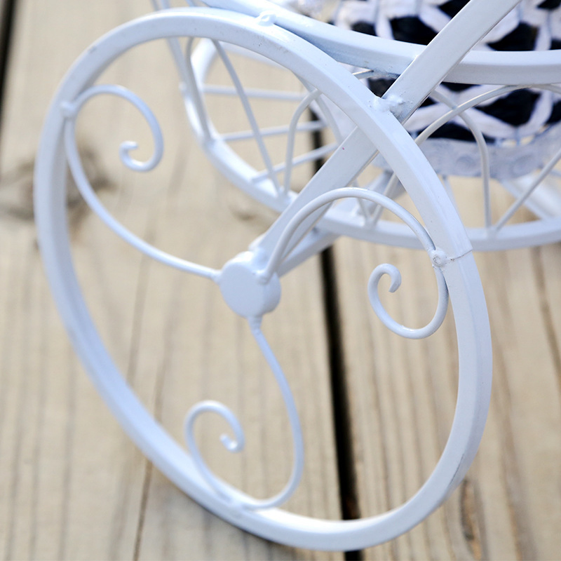 Bicycle Flower Frame Iron Wrought European Styles Balcony Living Room Interior