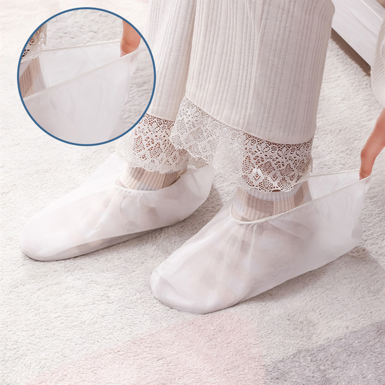 Wholesale Women White Woven Black Sock Covers The Solid Disposable Socks