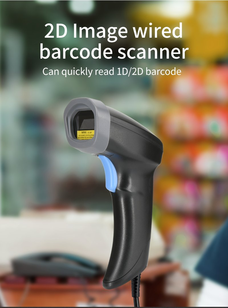 High Quality Smart Rugged Bar Qr Code Reader Support Screen Scan 1d 2D USB Barcode Scanner with Adjustable Stand