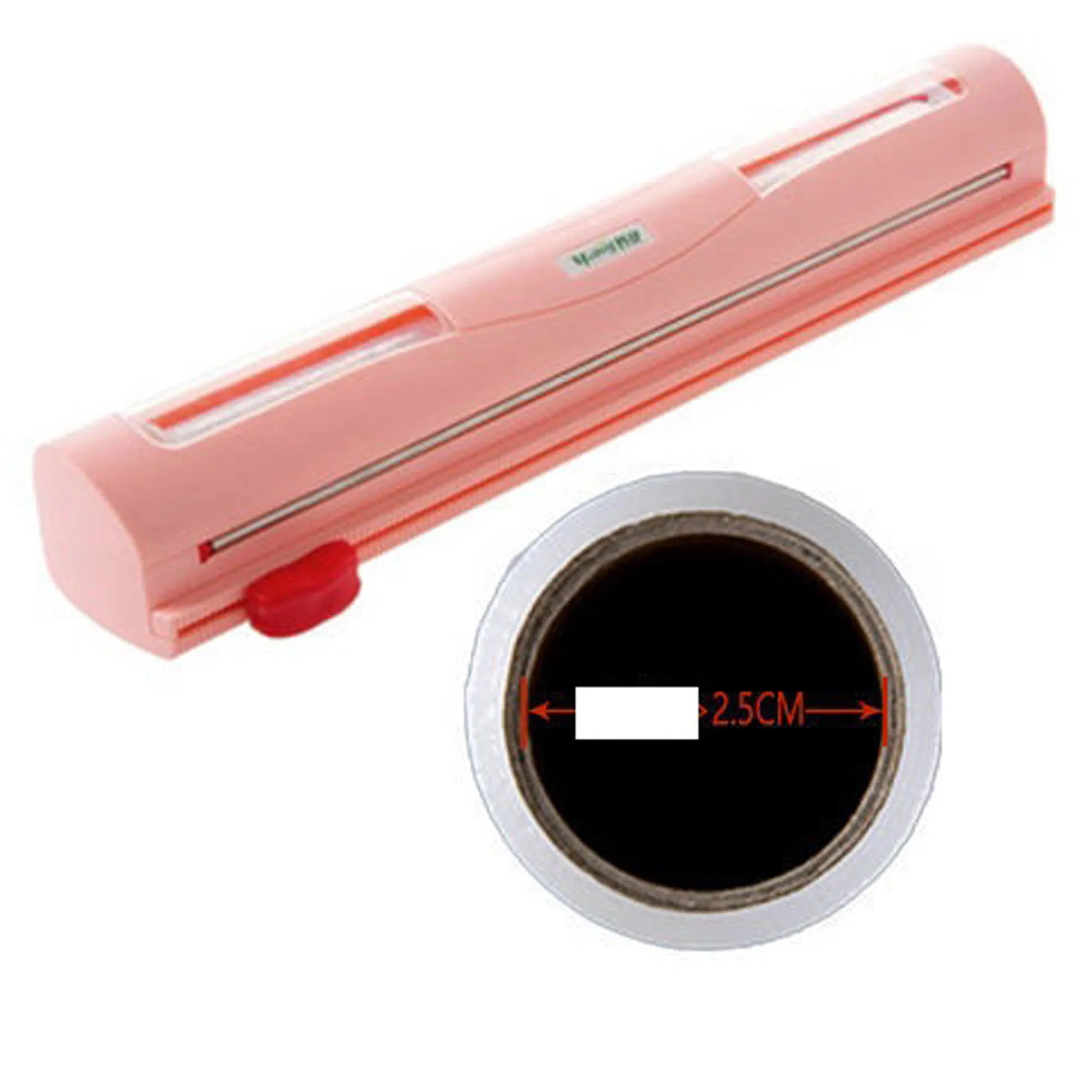 1 Roll Plastic Wrap Included Plastic Wrap Dispenser with Cutter Reusable Cling Film Dispenser