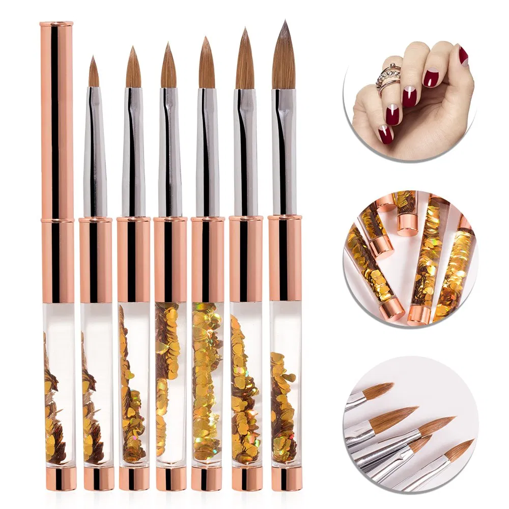 Guyo Gold 100% Kolinsky Acrylic Brush with Liquid Sequins Inside