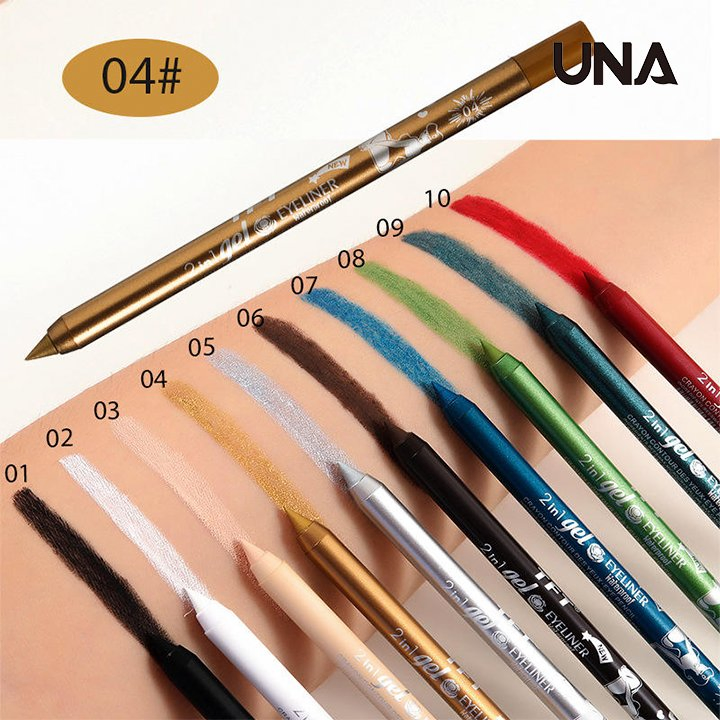 New 2-in-1 Durable Waterproof No Dizzy Eyeliner Gel Pencil Lip Liner 10 Colors Eye Liners Pen Beauty Makeup