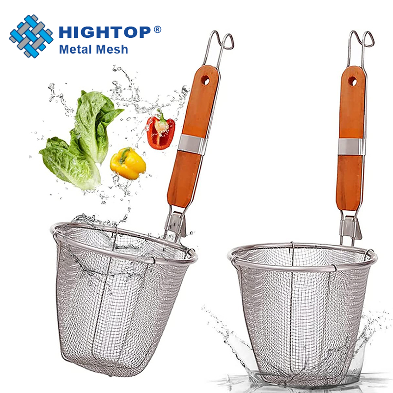 Kitchen Deep Cooking Strainer Stainless Steel Pasta Noodle Wire Mesh Skimmer Basket