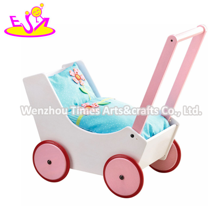 New Design White Wooden Toy Doll Stroller for Children W16e137