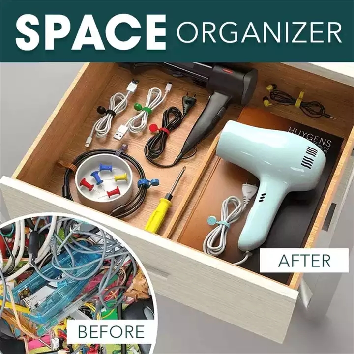 Silicone Magnetic Earphone Cord Organizer with Clip Holder