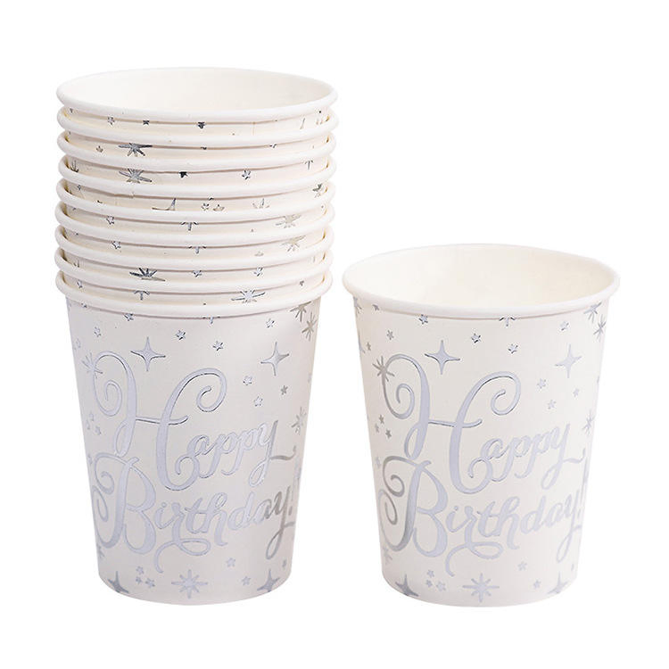 High Quality Birthday Embossing Ice Cream Double Wall Paper Cup for Coffee
