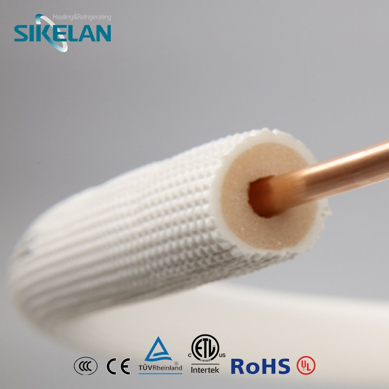 1/4" 3/8" 5/8" White Color AC Unit PE Coated Insulation Copper Pipe