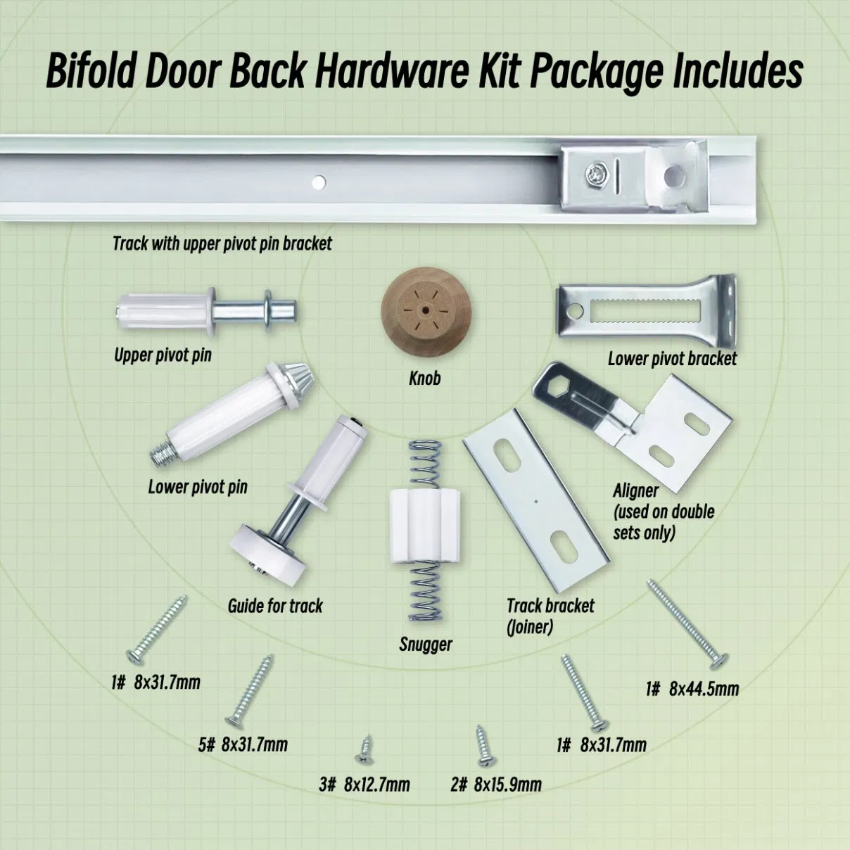 Hollow Core 6 Panel Interior Wood HDF Honeycomb Folding Bi-Fold Door for Closet