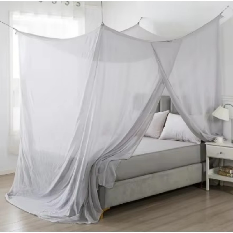 Cotton Silver Fiber Anti-Radiation Square Single Door Hook Installation Woven Mosquito Net