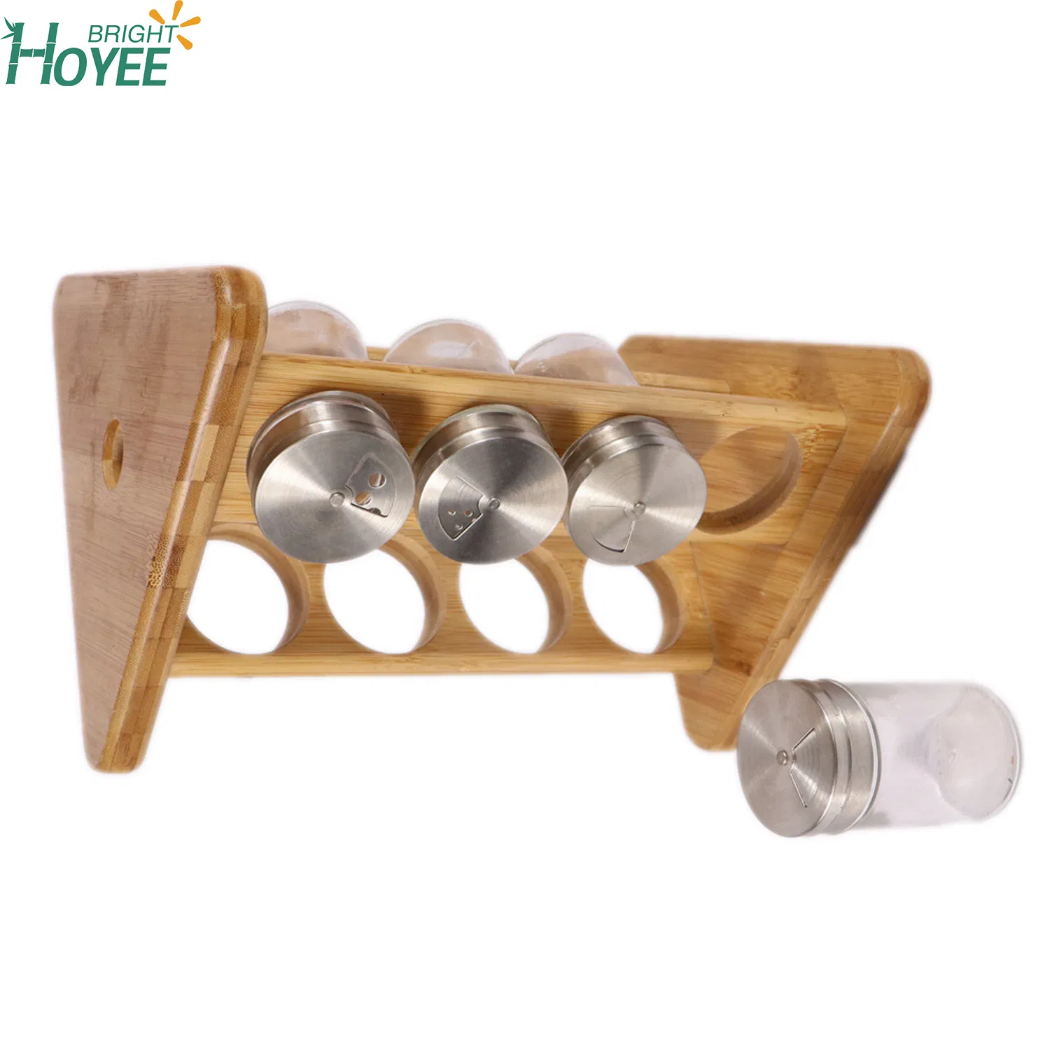 Вращающаяся бамбуковая полка для специй на 16 банок, 4 яруса