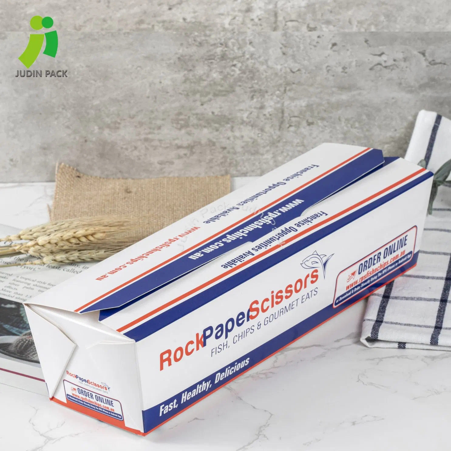 Kraft Paper Disposable Fast Food Take-out Paper Box Customize Print