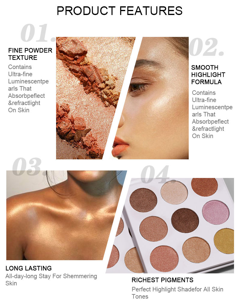 Luxurious Ice Cream Highlighter Set for Rich Skin Shades
