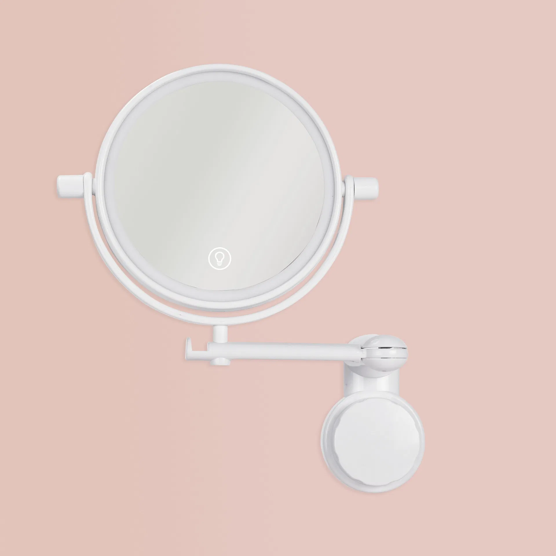 Rotatable Touch LED Bathroom Single-Sided Makeup Mirror